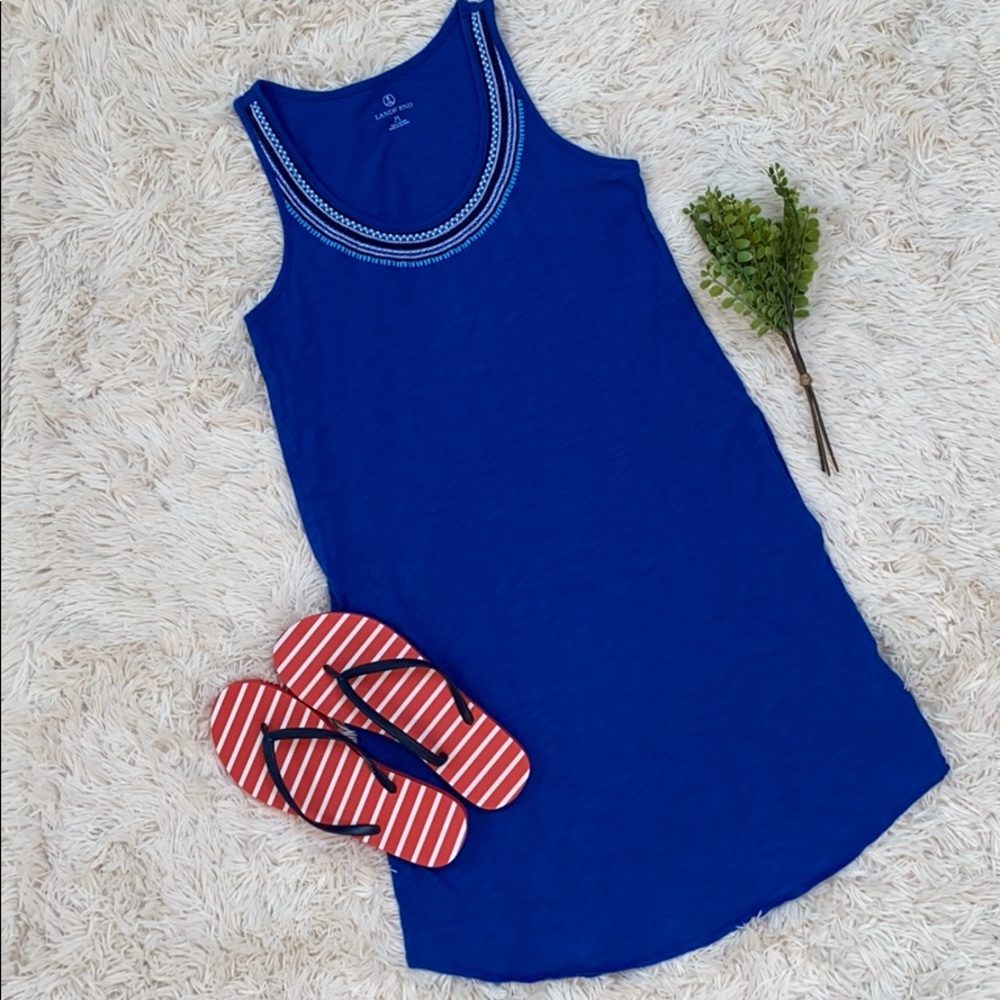 🎉HP🎉 Lands’ End Swim Coverup Dress 💗 Royal Blue - Picture 2 of 8